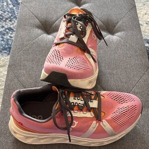 On Running Pink and Orange Sneakers
